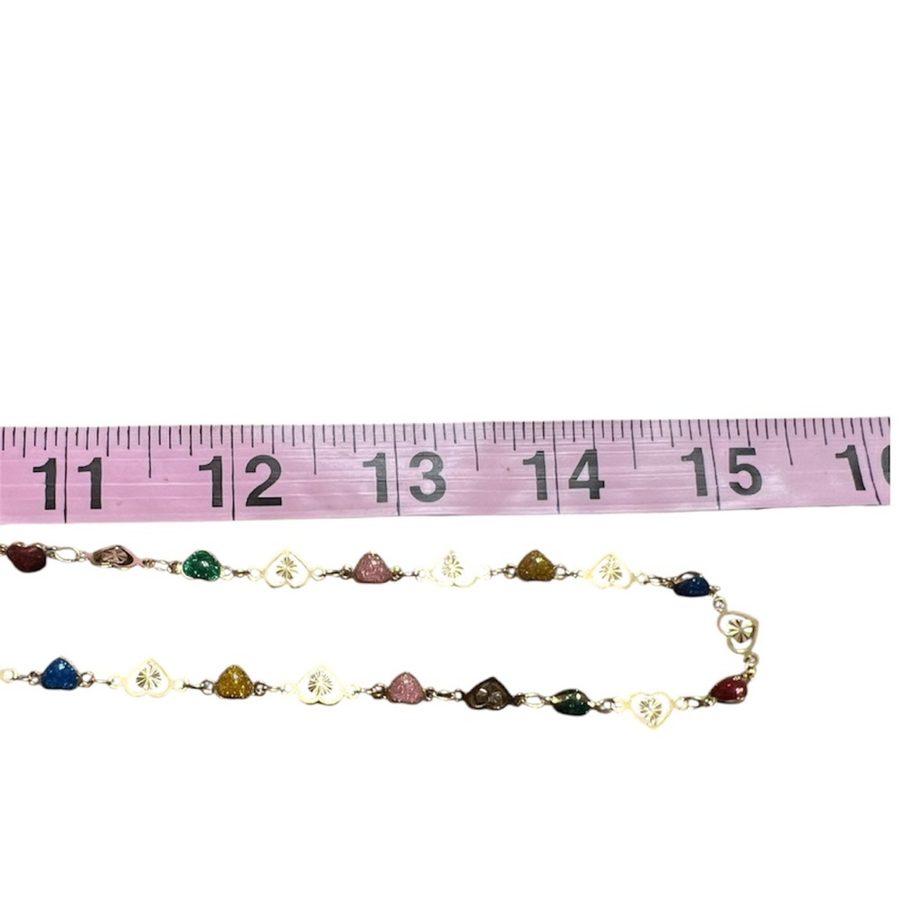 Gold Tone Rainbow Heart  Belly Chain / Convertible Necklace Adj Waist Jewelry - Picture 5 of 7